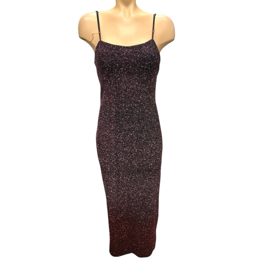 Elegant Black Glitter Dress Size S